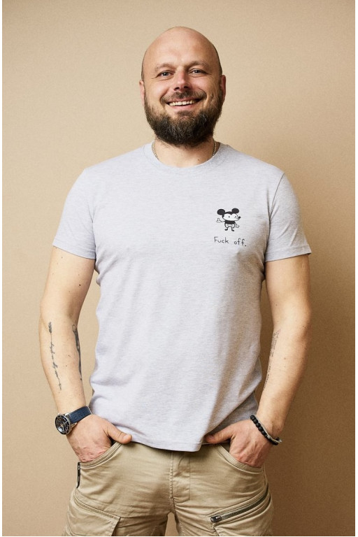 Чоловіча футболка Regata Club Mickey Light Grey Melange - 48 / S