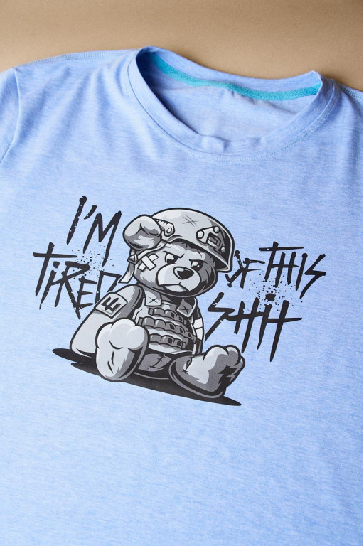 Чоловіча футболка Regata Club Teddy Bear Light Blue Melange - 56 / 2XL
