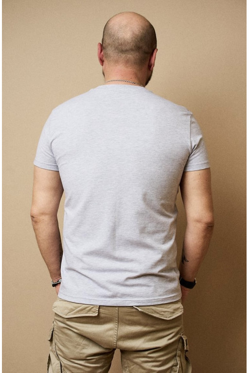 Чоловіча футболка Regata Club Military Teddy Light Grey Melange - 46 / XS