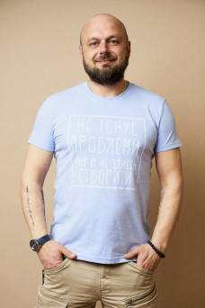 Чоловіча футболка Regata Club Trouble Maker Light Blue Melange - 48 / S