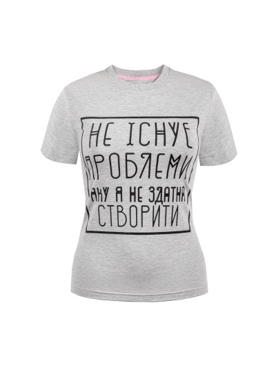 Жіноча футболка Regata Club Troubles Woman Light Grey Melange - 38 / 2XS