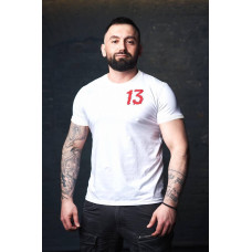 Чоловіча футболка White Regular 13 Cherry - 46/XS