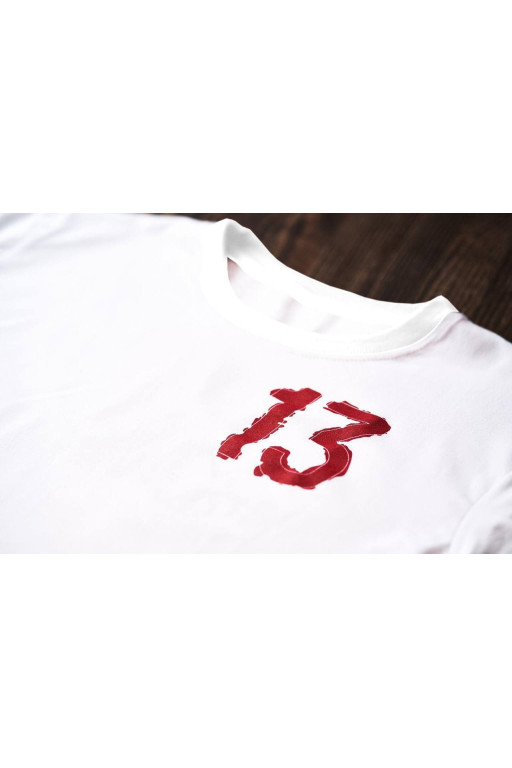 Чоловіча футболка White Regular 13 Cherry - 46/XS
