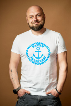 Чоловіча футболка White-Blue Coin - 58/3XL