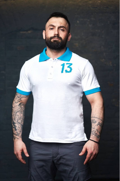 Чоловіче поло White Turquoise «13» - 40/4XS